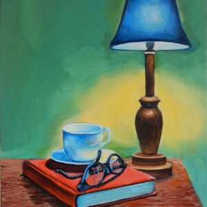 still life books and lamp vita schagen